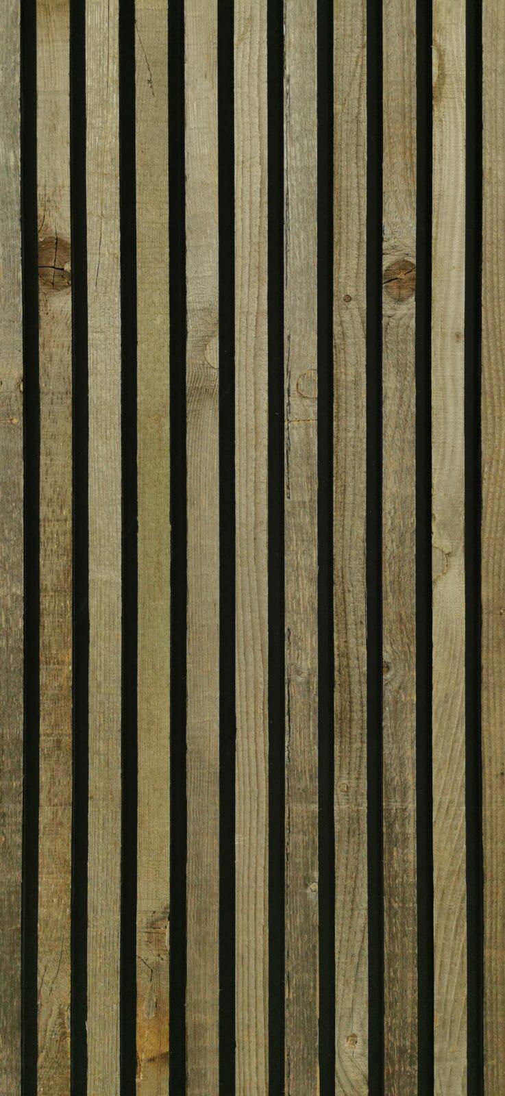 Vista Panel Decorativo Alistonado de Madera de Pino Oscuro