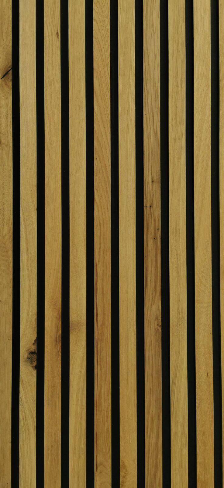 Vista Panel Decorativo Alistonado de Madera de Roble